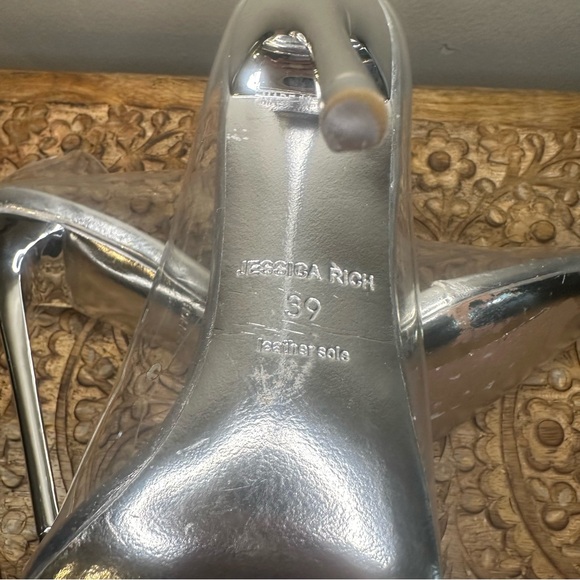 Jessica Rich Fancy Stiletto Clear/Silver Heels Sz 8 (39) - Picture 6 of 7